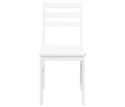 Sillas de comedor 2 unidades madera maciza de caucho blanco