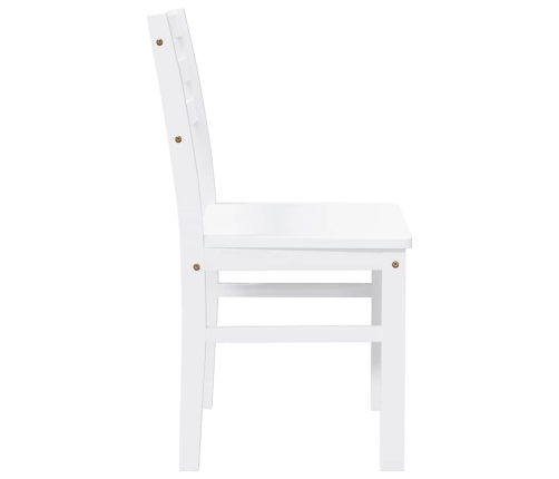Sillas de comedor 2 unidades madera maciza de caucho blanco