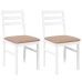Sillas de comedor con cojines 2uds madera maciza blanco caucho
