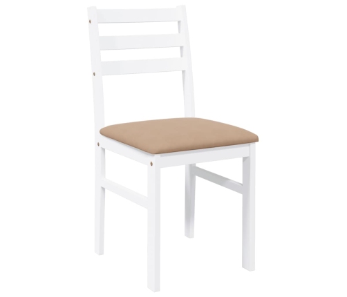 Sillas de comedor con cojines 2uds madera maciza blanco caucho