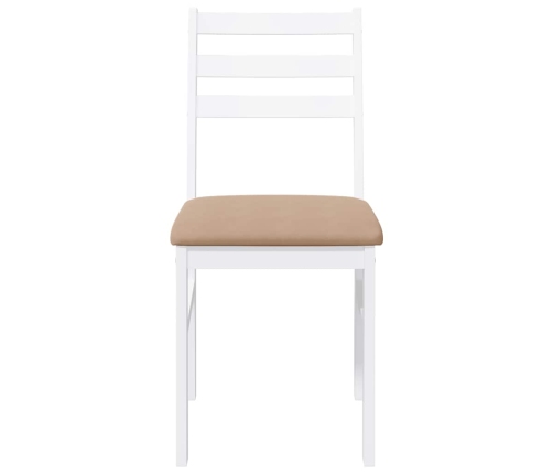 Sillas de comedor con cojines 2uds madera maciza blanco caucho
