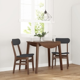 Sillas de comedor con cojines 2 uds madera maciza marrón caucho