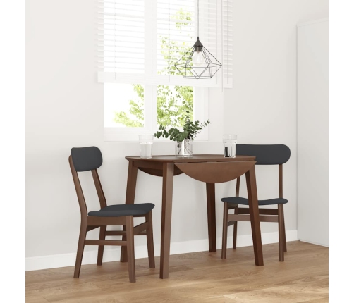 Sillas de comedor con cojines 2 uds madera maciza marrón caucho