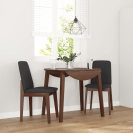 Sillas de comedor con cojines 2 uds madera maciza marrón caucho