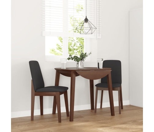 Sillas de comedor con cojines 2 uds madera maciza marrón caucho