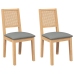 Sillas de comedor con cojines 2 uds madera maciza caucho