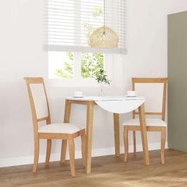 Sillas de comedor con cojines 2uds madera maciza natural caucho