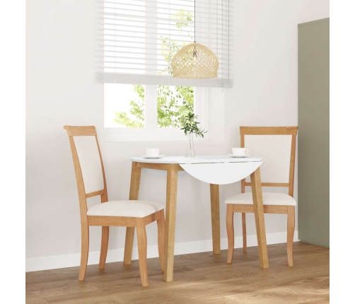 Sillas de comedor con cojines 2uds madera maciza natural caucho