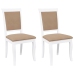 Sillas de comedor con cojines 2uds madera maciza blanco caucho