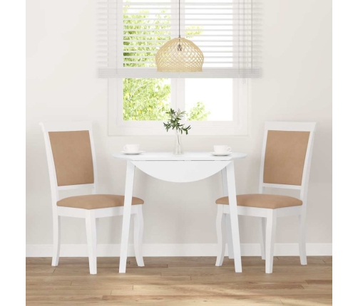 Sillas de comedor con cojines 2uds madera maciza blanco caucho