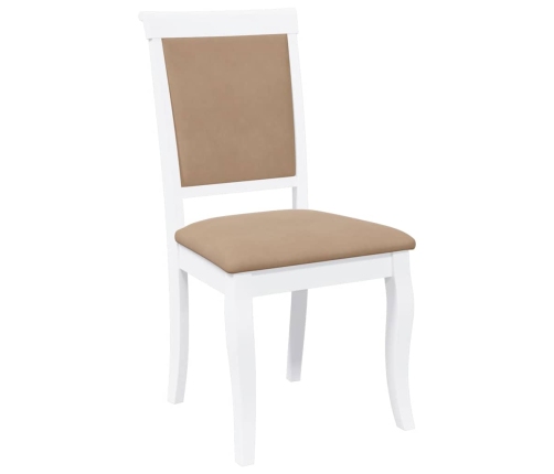 Sillas de comedor con cojines 2uds madera maciza blanco caucho