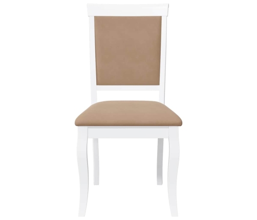 Sillas de comedor con cojines 2uds madera maciza blanco caucho
