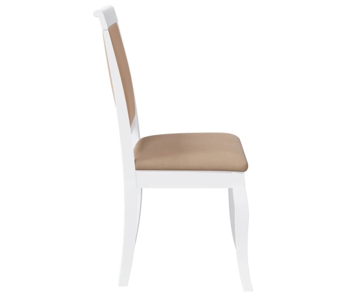 Sillas de comedor con cojines 2uds madera maciza blanco caucho
