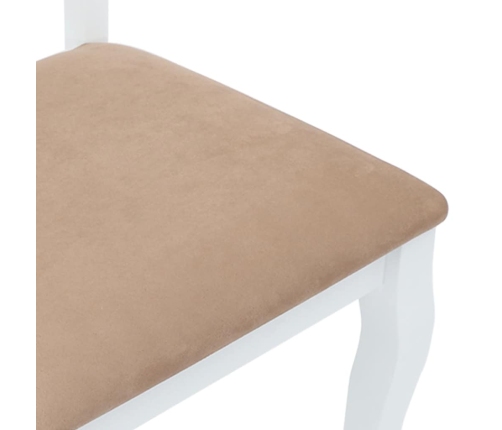Sillas de comedor con cojines 2uds madera maciza blanco caucho