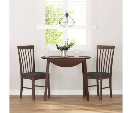 Sillas de comedor con cojines 2 uds madera maciza marrón caucho