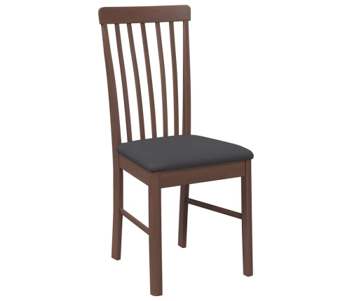 Sillas de comedor con cojines 2 uds madera maciza marrón caucho