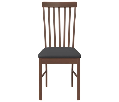Sillas de comedor con cojines 2 uds madera maciza marrón caucho