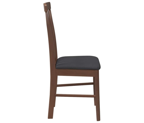 Sillas de comedor con cojines 2 uds madera maciza marrón caucho