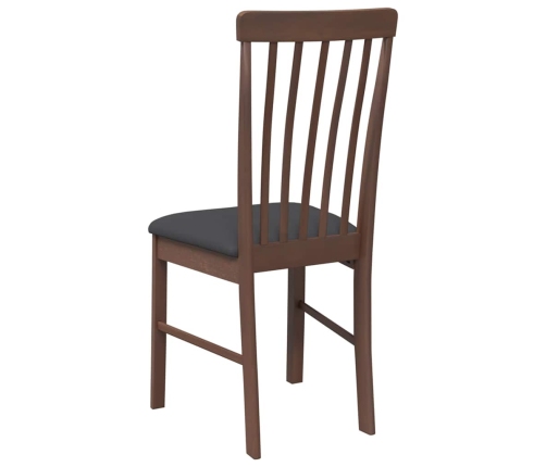 Sillas de comedor con cojines 2 uds madera maciza marrón caucho