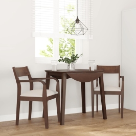 Sillas de comedor con cojines 2 uds madera maciza marrón caucho