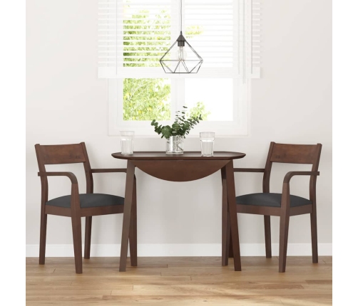 Sillas de comedor con cojines 2 uds madera maciza marrón caucho
