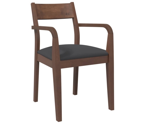 Sillas de comedor con cojines 2 uds madera maciza marrón caucho