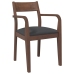 Sillas de comedor con cojines 2 uds madera maciza marrón caucho