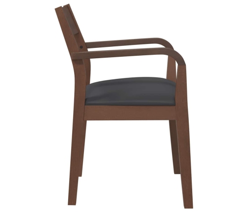 Sillas de comedor con cojines 2 uds madera maciza marrón caucho