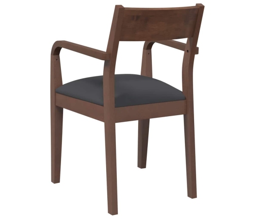 Sillas de comedor con cojines 2 uds madera maciza marrón caucho