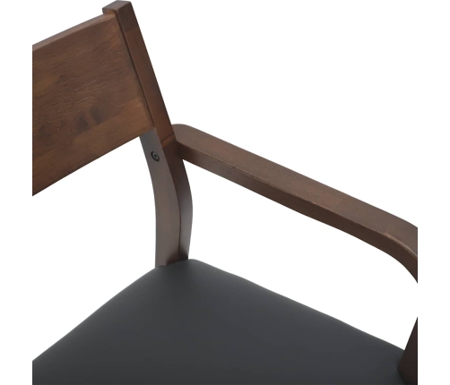 Sillas de comedor con cojines 2 uds madera maciza marrón caucho