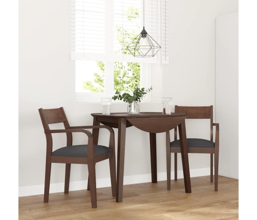 Sillas de comedor con cojines 2 uds madera maciza marrón caucho