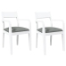Sillas de comedor con cojines 2uds madera maciza blanco caucho