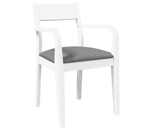 Sillas de comedor con cojines 2uds madera maciza blanco caucho
