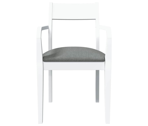 Sillas de comedor con cojines 2uds madera maciza blanco caucho