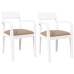 Sillas de comedor con cojines 2uds madera maciza blanco caucho