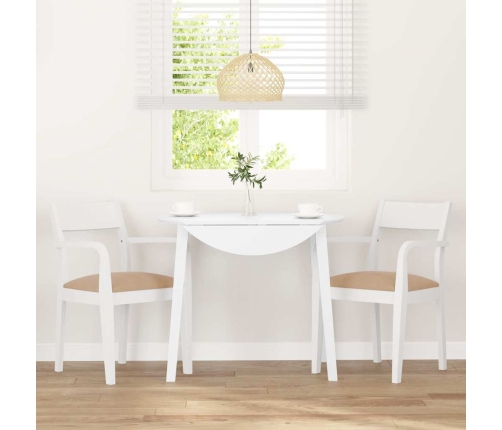 Sillas de comedor con cojines 2uds madera maciza blanco caucho