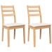 Sillas de comedor con cojines 2uds madera maciza natural caucho