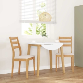 Sillas de comedor con cojines 2uds madera maciza natural caucho