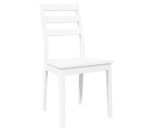 Sillas de comedor 2 unidades madera maciza de caucho blanco