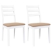 Sillas de comedor con cojines 2uds madera maciza blanco caucho