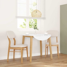 Sillas de comedor con cojines 2uds madera maciza natural caucho