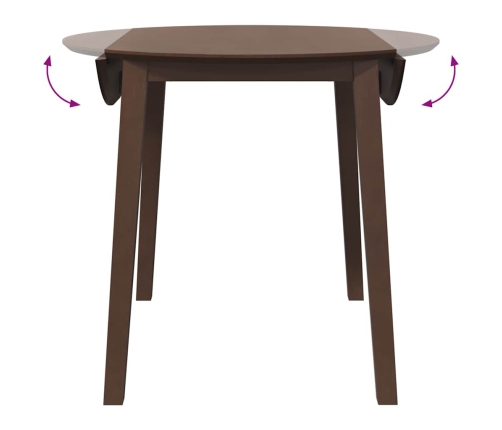 Mesa de comedor de madera maciza de caucho marrón