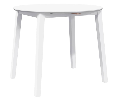 Mesa de comedor de madera maciza de caucho blanco