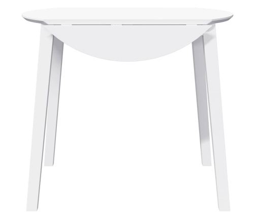 Mesa de comedor de madera maciza de caucho blanco