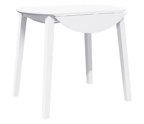 Mesa de comedor de madera maciza de caucho blanco