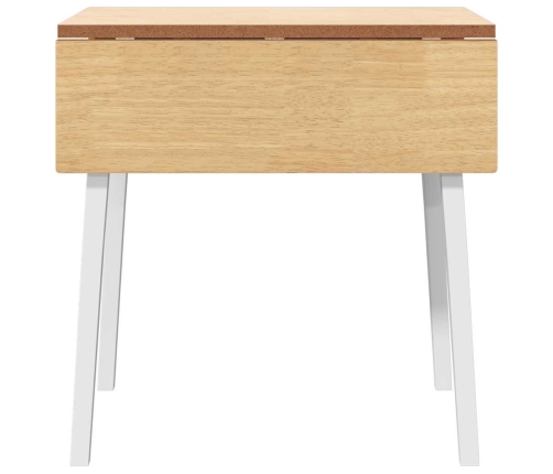 Mesa de comedor de madera maciza de caucho blanco