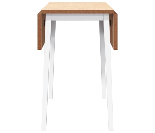 Mesa de comedor de madera maciza de caucho blanco