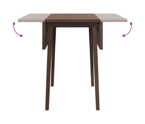 Mesa de comedor de madera maciza de caucho marrón