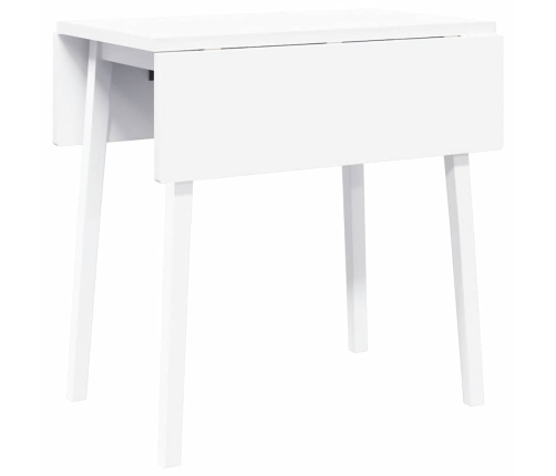 Mesa de comedor de madera maciza de caucho blanco