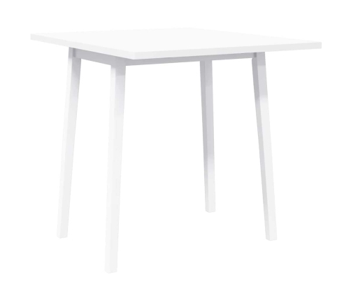 Mesa de comedor de madera maciza de caucho blanco